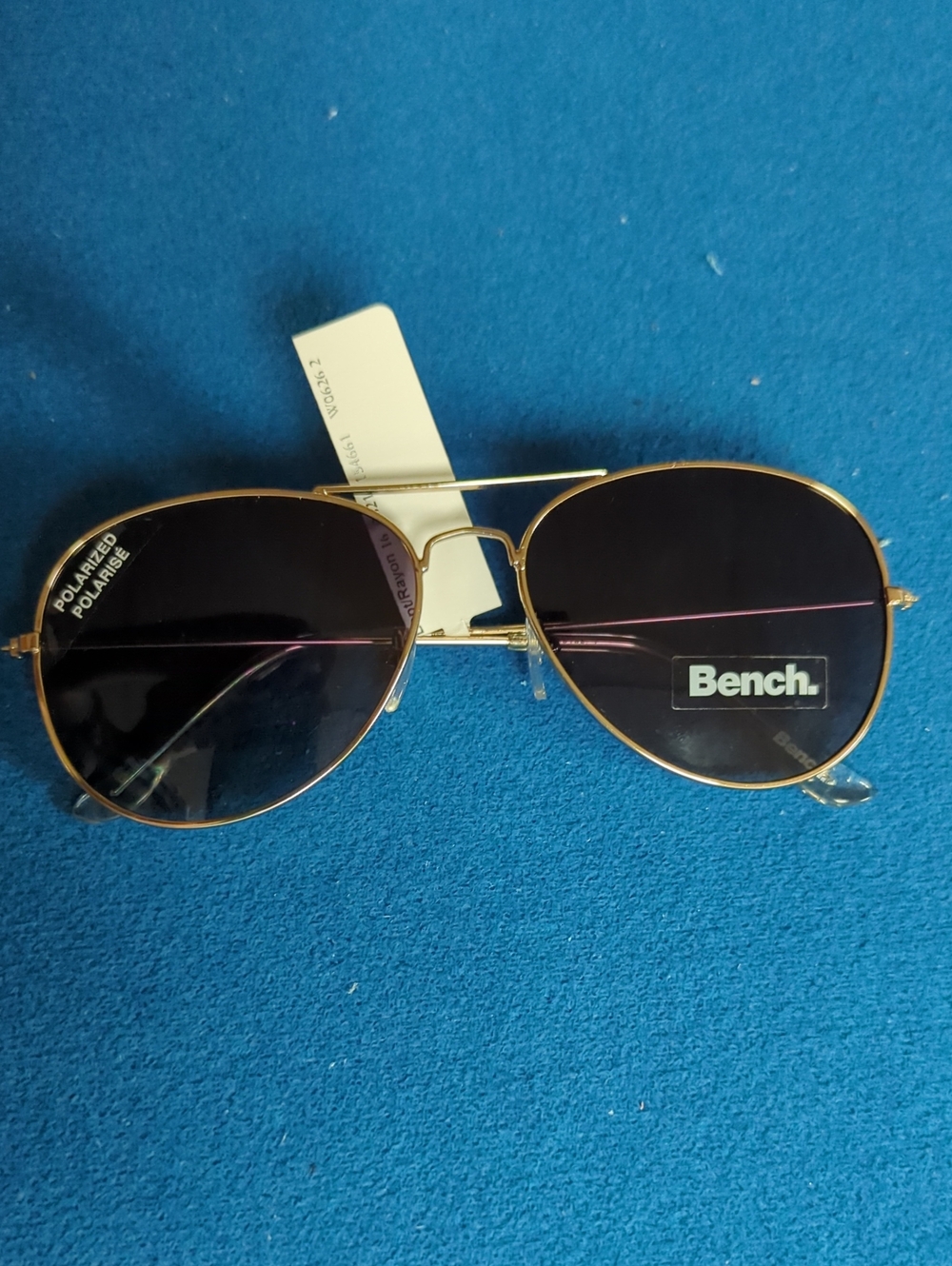 Bench Gold Frame Aviator Sunglasses with Black Lenses
